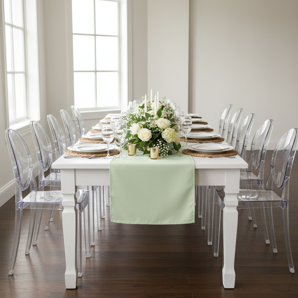 Polyester Table Runner - Sage Green.