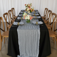 Premium Cheesecloth Table Runner 16FT x 25" - Dusty Blue.