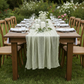 Premium Cheesecloth Table Runner 16FT x 25" - Sage Green in Outdoor Reception.