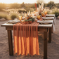 Premium Cheesecloth Table Runner 16FT x 25" - Terracotta in Outdoor Boho Reception.