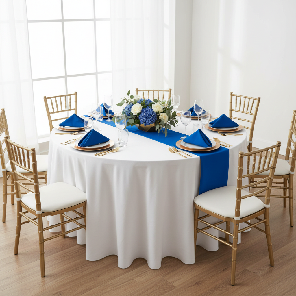 17"x17" Premium Polyester Napkin - Royal Blue.