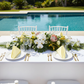 Premium Polyester Napkin 20"x20" - Pastel Yellow in Poolside Reception.