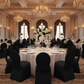 Ruched Fashion Spandex Banquet Chair Cover - Black.