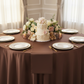 Satin 108" Round Tablecloth - Chocolate Brown.