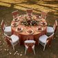 Satin 120" Round Tablecloth - Terracotta.