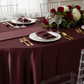 Satin 120" Round Tablecloth - Cabernet.