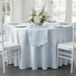 Satin 132" Round Tablecloth - Dusty Blue.