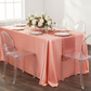 Satin Rectangular 90"x132" Tablecloth - Coral.