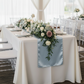 Satin Table Runner - Dusty Blue.