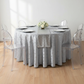 Sequin Embroidery Taffeta 120" Round Tablecloth - Silver.