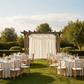 Sheer Voile Flame Retardant (FR) 10ft H x 118" W Drape/Backdrop Curtain Panel - Ivory in Outdoor Reception.