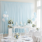 Sheer Voile Flame Retardant (FR) 14ft H x 118" W Drape/Backdrop Curtain Panel - Baby Blue.