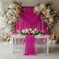 Sheer Voile Flame Retardant (FR) 14ft H x 118" W Drape/Backdrop Curtain Panel - Fuchsia.