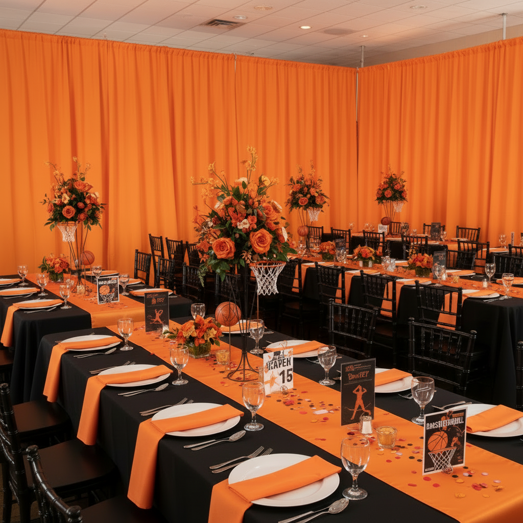 Spandex 4-way Stretch Backdrop Drape Curtain 14ft H x 60" W - Orange.