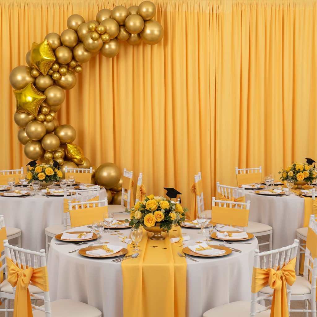 Spandex 4-way Stretch Drape Curtain 14ft H x 60" W - Canary Yellow.