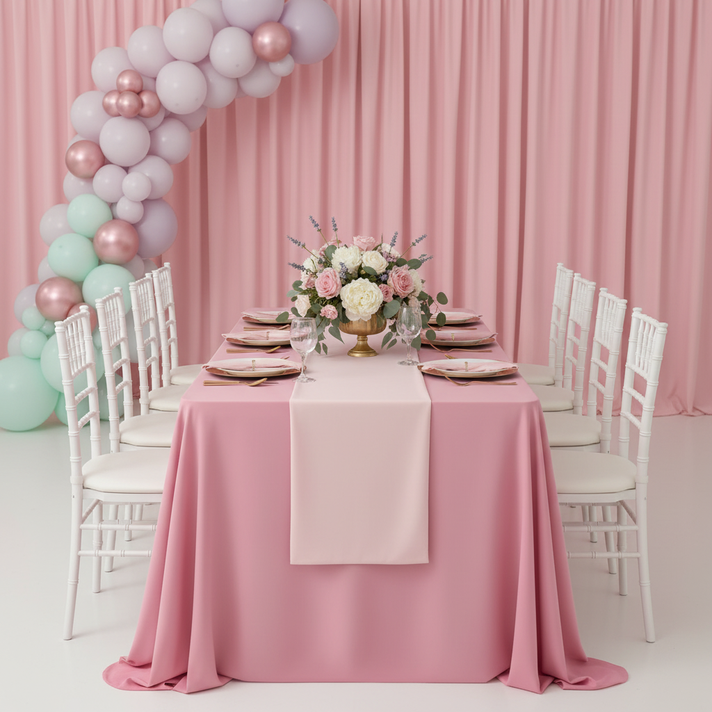 Spandex 4-way Stretch Drape Curtain 14ft H x 60" W - Dusty Rose/Mauve.