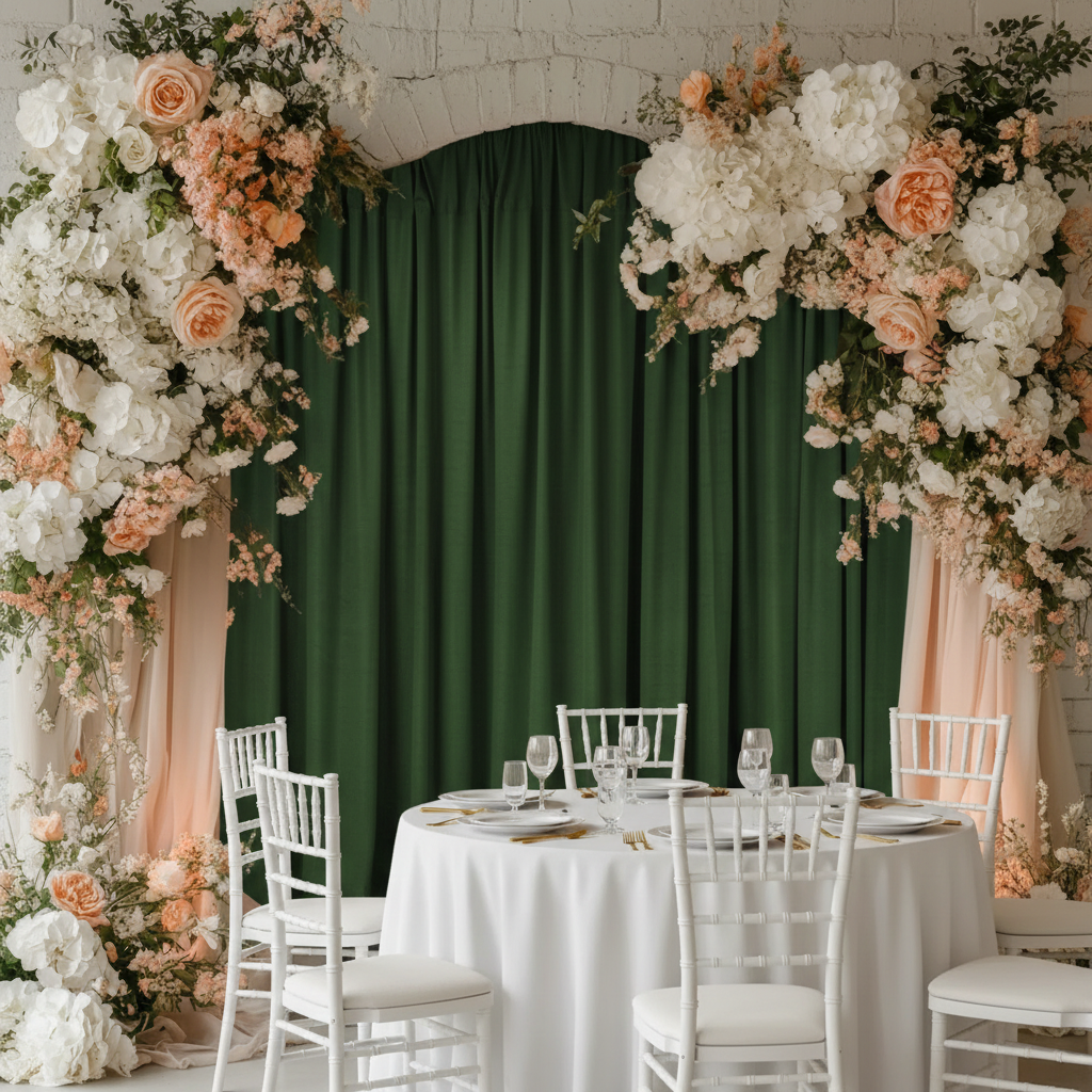 Spandex 4-way Stretch Backdrop Drape Curtain 10ft H x 60" W - Willow Green.