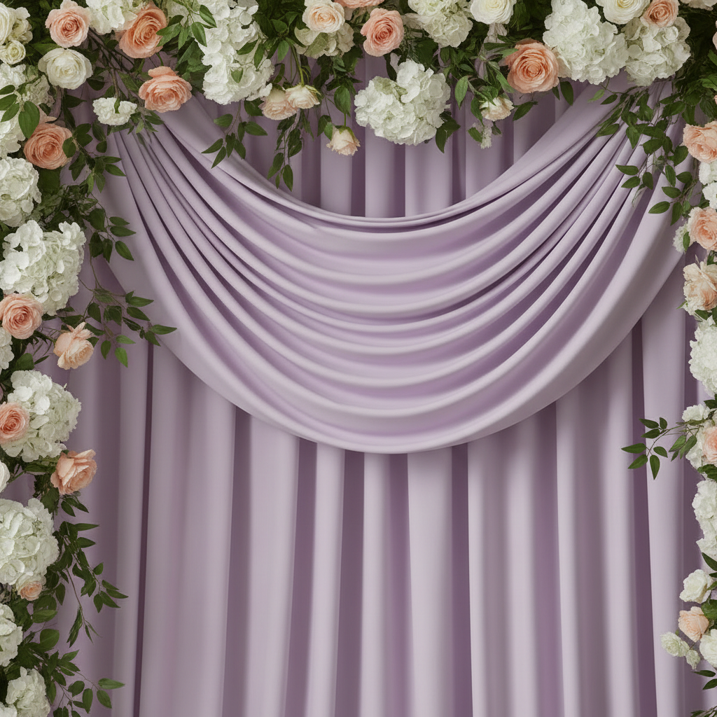 Spandex 4-way Stretch Backdrop Drape Curtain 16ft H x 60" W - Lavender.