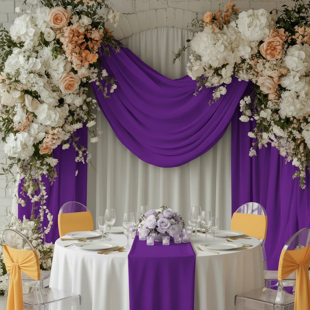 Spandex 4-way Stretch Backdrop Drape Curtain 16ft H x 60