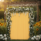 Spandex 4-way Stretch Drape Curtain 10ft H x 60" W - Canary Yellow in Summer Garden Wedding Reception.