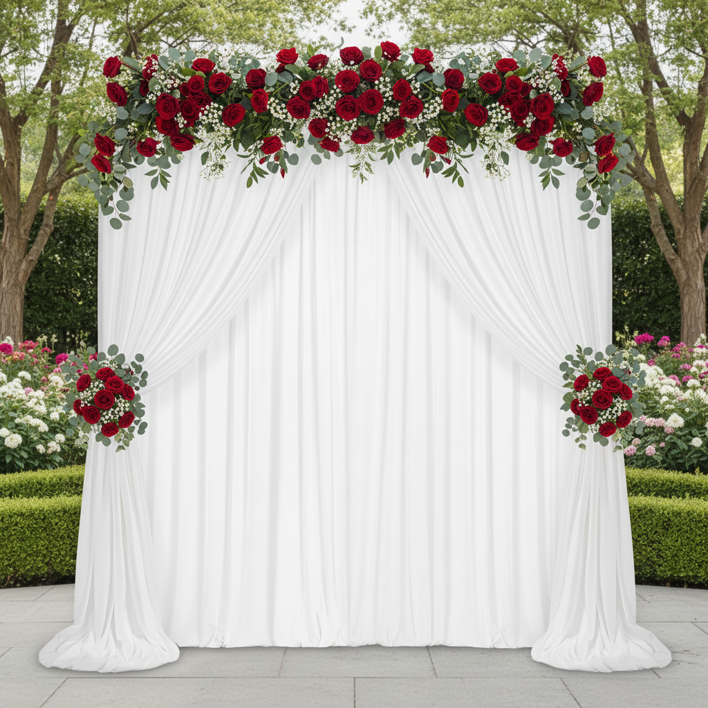 Spandex 4-way Stretch Drape Curtain 14ft H x 60" W - White.