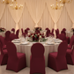 Spandex Banquet Chair Cover - Burgundy with Banquet Chairs.