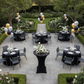 Spandex Cocktail Table Cover 30" Round - Black in Outdoor Reception.