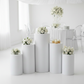 Spandex Pillar Covers for Metal Cylinder Pedestal Stands 5 pcs/set - White.