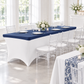Spandex Table Topper/Cap 8 FT Rectangular - Navy Blue.