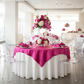 Square 54" Satin Table Overlay - Fuchsia.