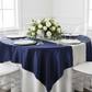 Square 54" Satin Table Overlay - Navy Blue.