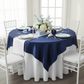 Square 72" Satin Table Overlay - Navy Blue.
