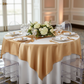 Square 90"x90" Satin Table Overlay - Gold Antique.
