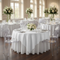 Square 90"x90" Lamour Satin Table Overlay - White.