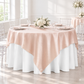 Square 90"x90" Satin Table Overlay - Blush/Rose Gold.