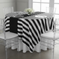 Stripe 90"x90" Square Satin Table Overlay - Black & White.