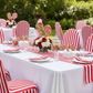 Stripe Spandex Banquet Chair Cover - Red & White.