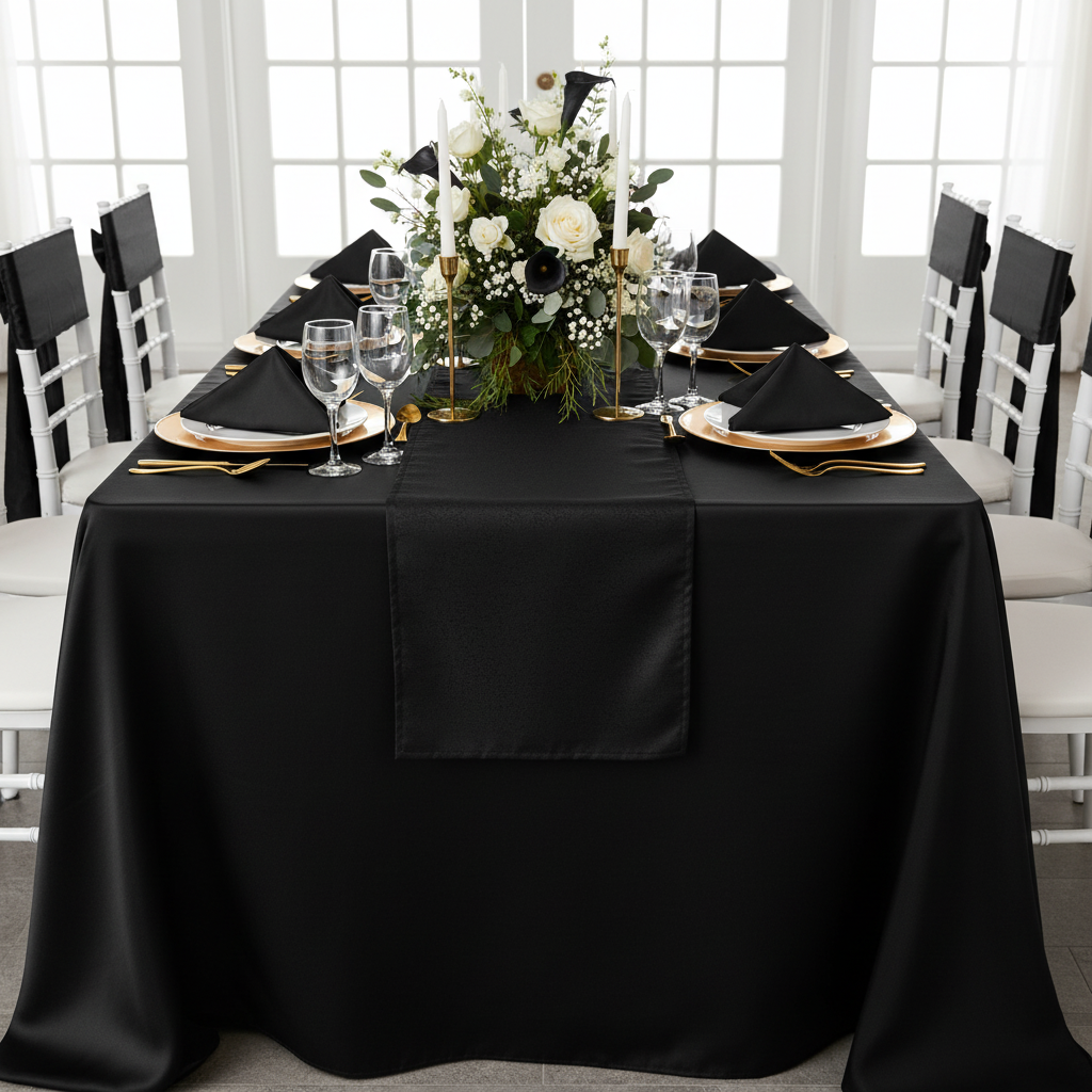 Taffeta Napkin 20"x20" - Black.