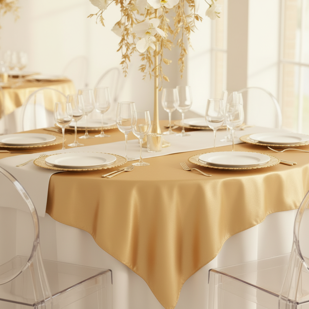 Taffeta Table Overlay Topper 54