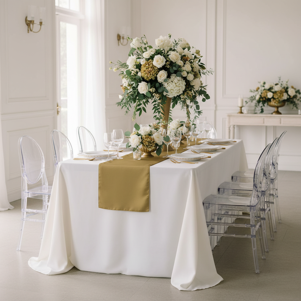 Taffeta Table Runner - Gold.