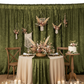 Velvet 10ft H x 52" W Drape/Backdrop Curtain Panel - Olive Green.