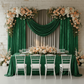 Velvet 10ft H x 52" W Drape/Backdrop Curtain Panel - Forest Green.