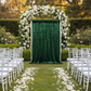 Velvet 10ft H x 52" W Drape/Backdrop Curtain Panel - Emerald Green in Garden Reception.