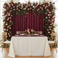 Velvet 12ft H x 52" W Drape/Backdrop Curtain Panel - Burgundy.