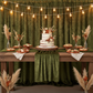 Velvet 12ft H x 52" W Drape/Backdrop Curtain Panel - Olive Green.