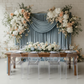 Velvet 14ft H x 52" W Drape/Backdrop Curtain Panel - Dusty Blue.