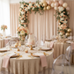 Velvet 16ft H x 52" W Drape/Backdrop Curtain Panel - Beige.