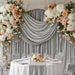 Velvet 16ft H x 52" W Drape/Backdrop Curtain Panel - Silver.