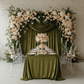 Velvet 8ft H x 52" W Drape/Backdrop Curtain Panel - Olive Green.