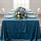 Velvet 90"x156" Rectangular Tablecloth - Steele Blue.